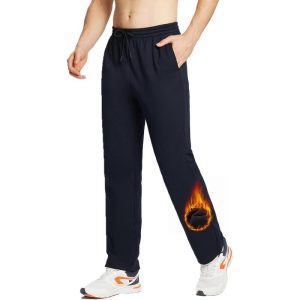 BALEAF Men's Fleece Lined Sweatpants Tapered Water Resistant Athletic  Running Pants Joggers with Zip Pocket Cold Weather