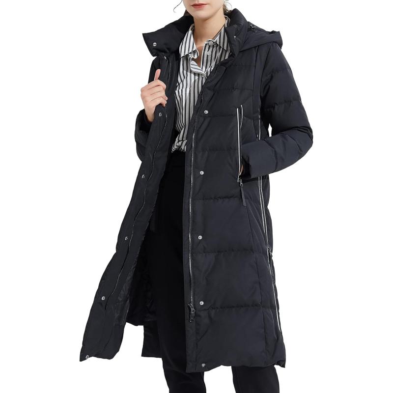 Orolay Women’s Thickened Long Down Jacket Winter Down Coat Hooded ...