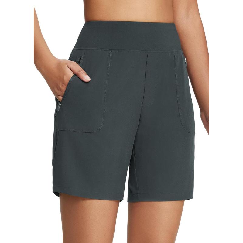 Baleaf 7” Athletic Long Shorts For Women Running High Waisted Quick Dry Workout Bermuda Soft 